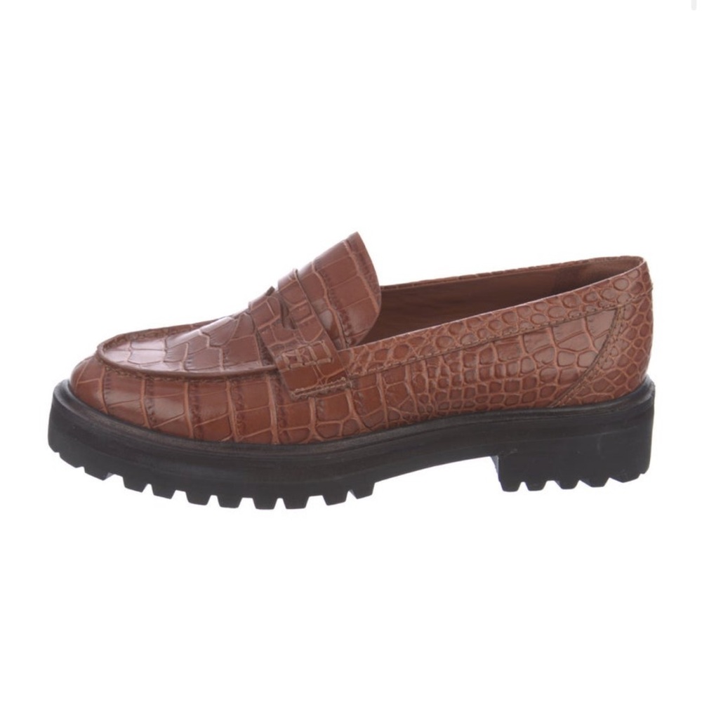 Reformation chunky croc embossed loafer